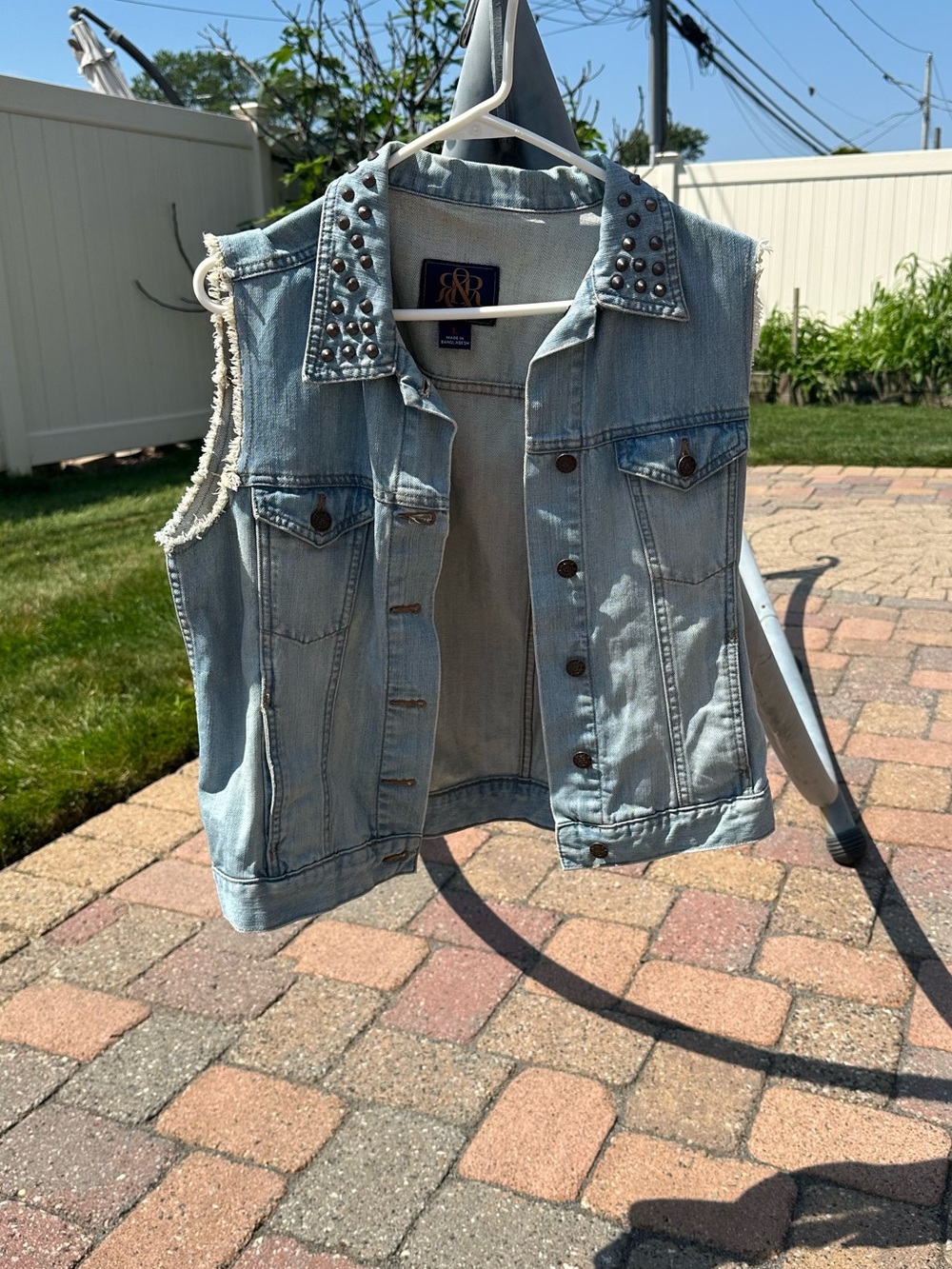 Rock & Republic Light Blue Studded Denim Vest
